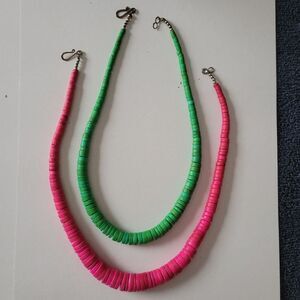 Vintage "wooden slice bead" necklaces.